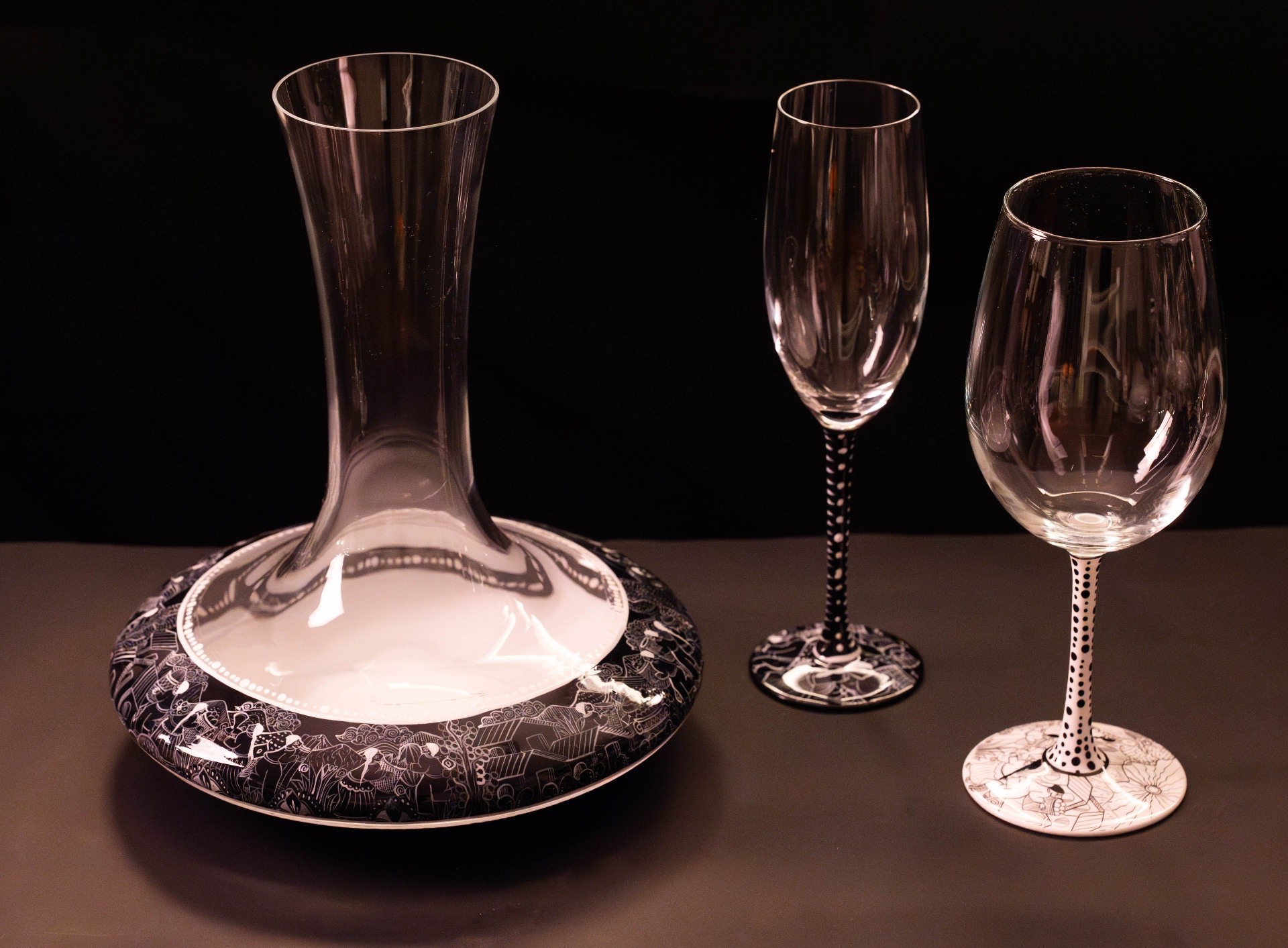 Set de decantador y copas para retail premium